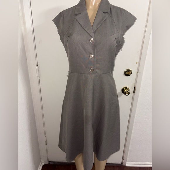 Calvin Klein Dresses & Skirts - Calvin Klein Business Office Gray Fit And Flare Dress Gray Lined Size 12
